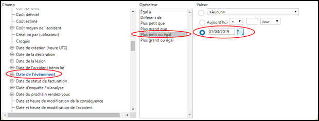 Exemple de condition