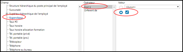 Exemple de condition