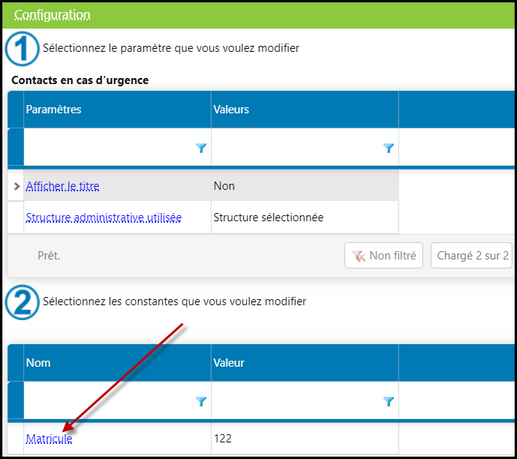 Écran de redéfinition