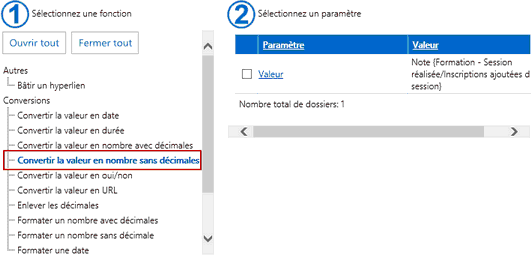 Exemple de colonne avec la fonction Convertir la valeur en nombre sans décimales Exemple de colonne avec la fonction Convertir la valeur en nombre sans décimales